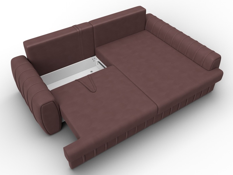 Диван угловой Лига-057 НПБ угол правый, Замша, JOLY 09 бордовый