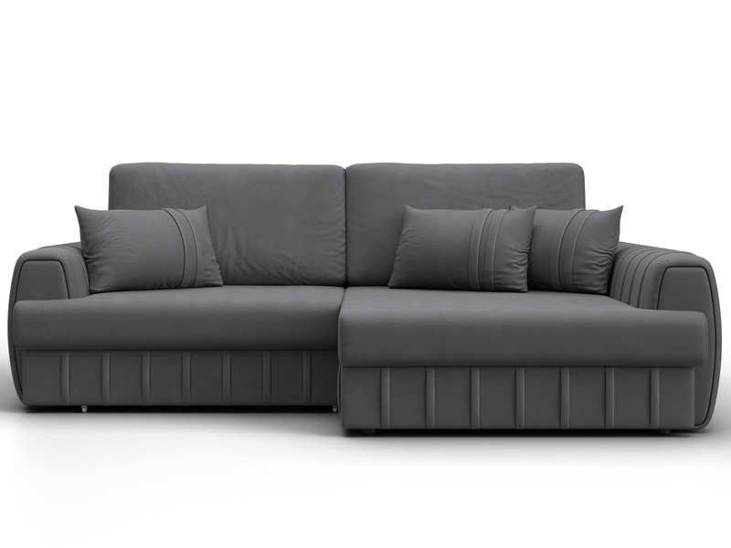 Диван угловой Лига-057 НПБ угол правый, Замша, JOLY 13 серый