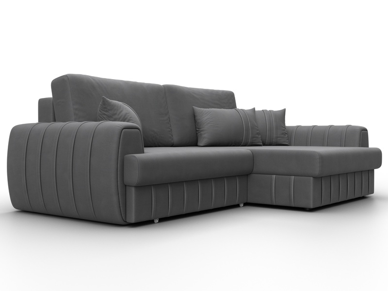 Диван угловой Лига-057 НПБ угол правый, Замша, JOLY 13 серый