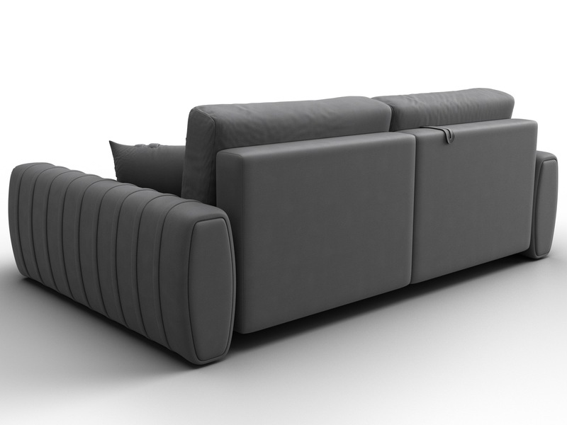 Диван угловой Лига-057 НПБ угол правый, Замша, JOLY 13 серый