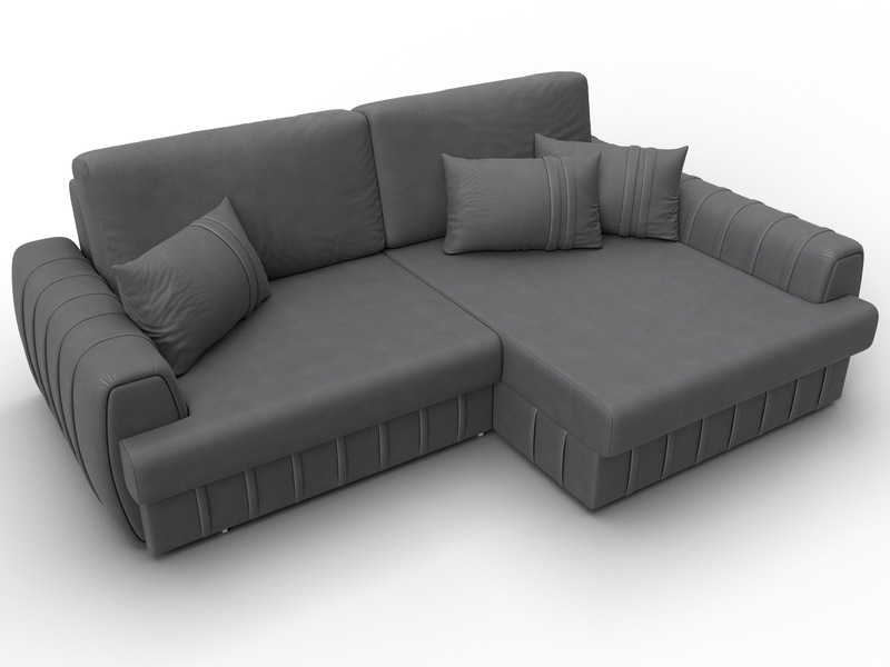 Диван угловой Лига-057 НПБ угол правый, Замша, JOLY 13 серый