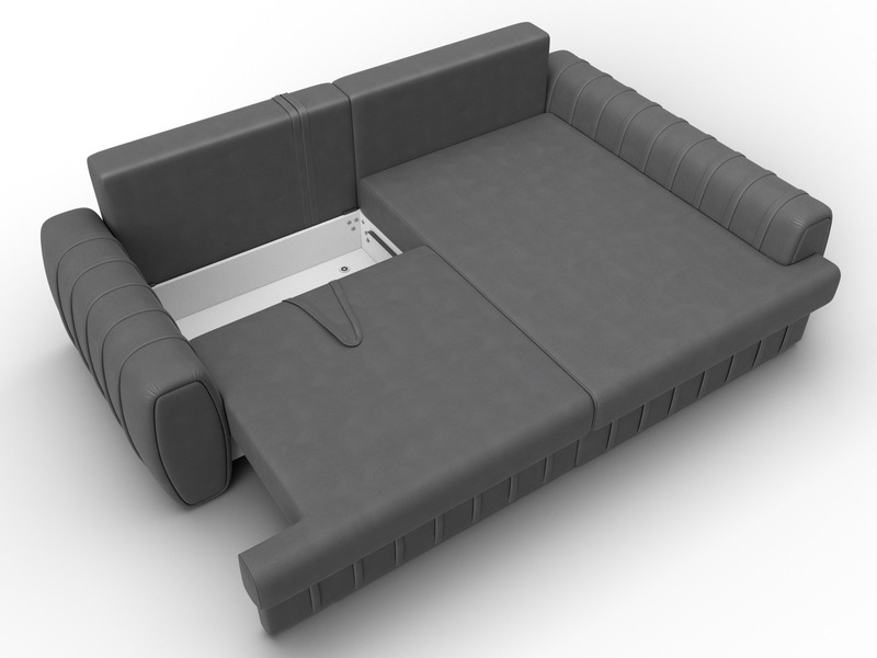 Диван угловой Лига-057 НПБ угол правый, Замша, JOLY 13 серый