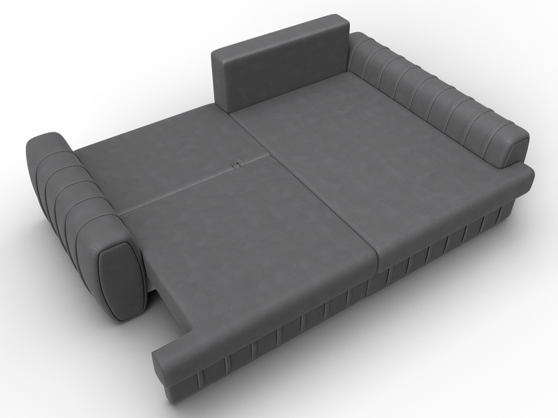 Диван угловой Лига-057 НПБ угол правый, Замша, JOLY 13 серый