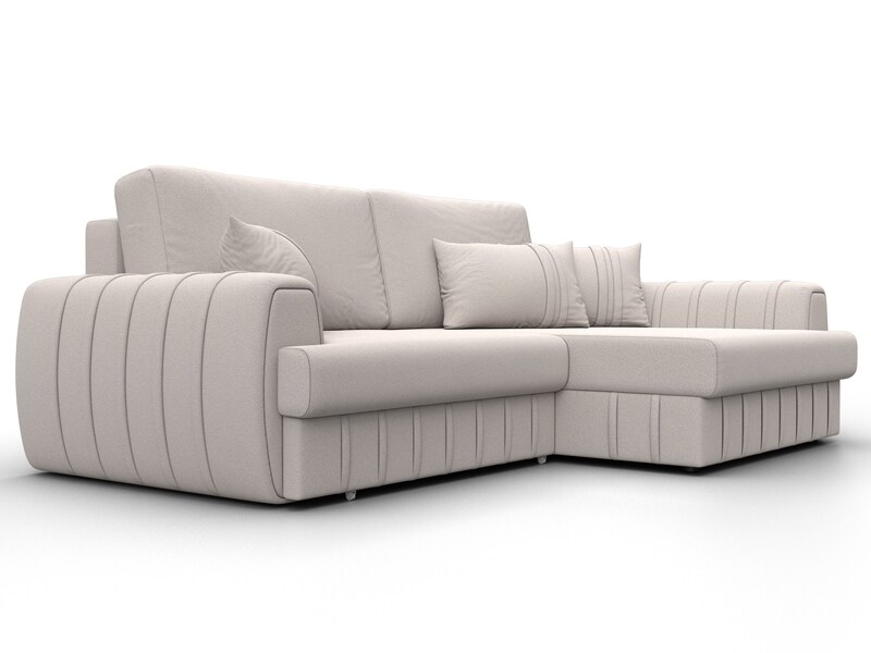 Диван угловой Лига-057 НПБ угол правый, Замша, JOLY 05 бежевый