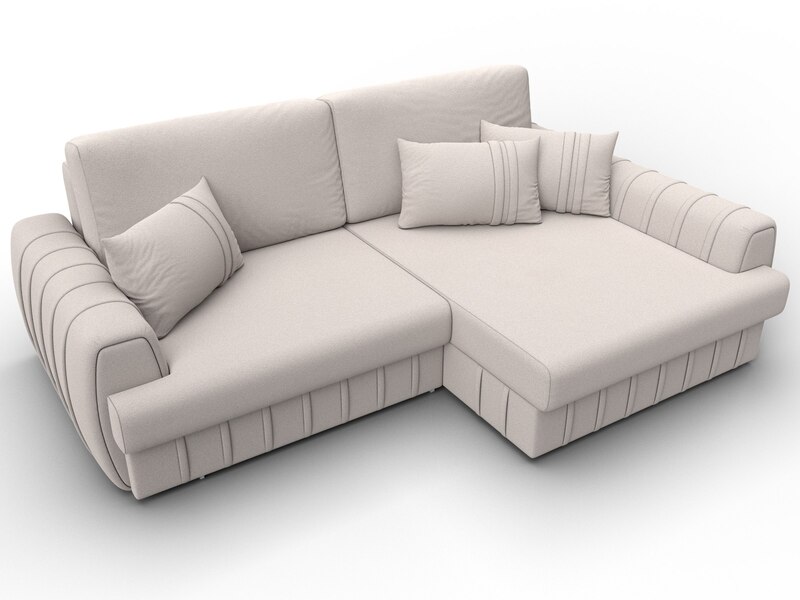 Диван угловой Лига-057 НПБ угол правый, Замша, JOLY 05 бежевый