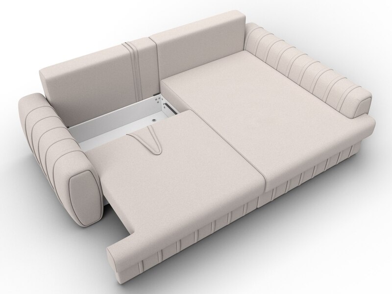 Диван угловой Лига-057 НПБ угол правый, Замша, JOLY 05 бежевый