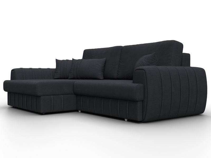 Диван угловой Лига-057 НПБ угол левый, Замша, JOLY 16 темно-серый