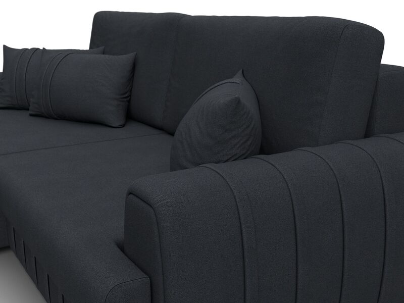 Диван угловой Лига-057 НПБ угол левый, Замша, JOLY 16 темно-серый