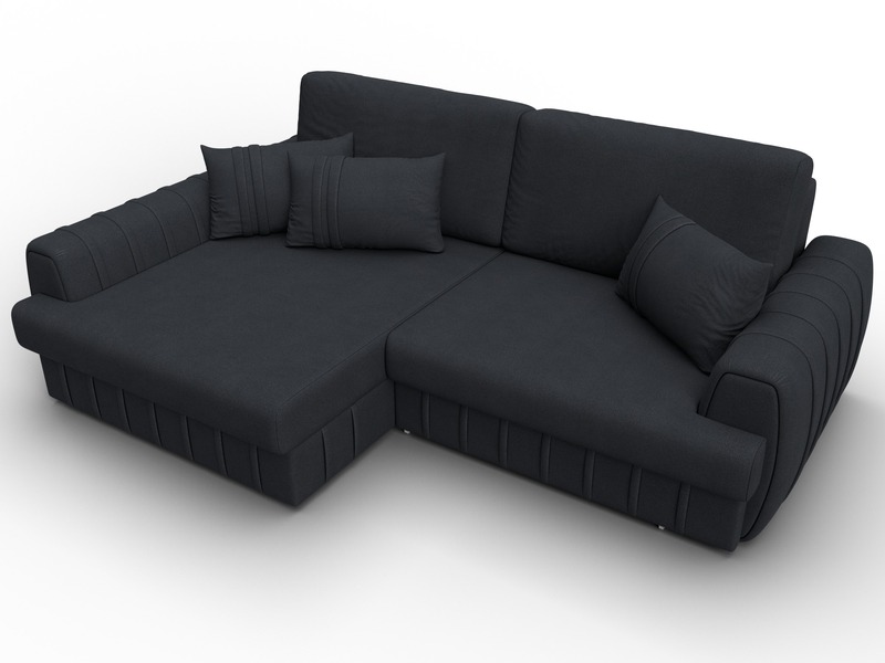 Диван угловой Лига-057 НПБ угол левый, Замша, JOLY 16 темно-серый