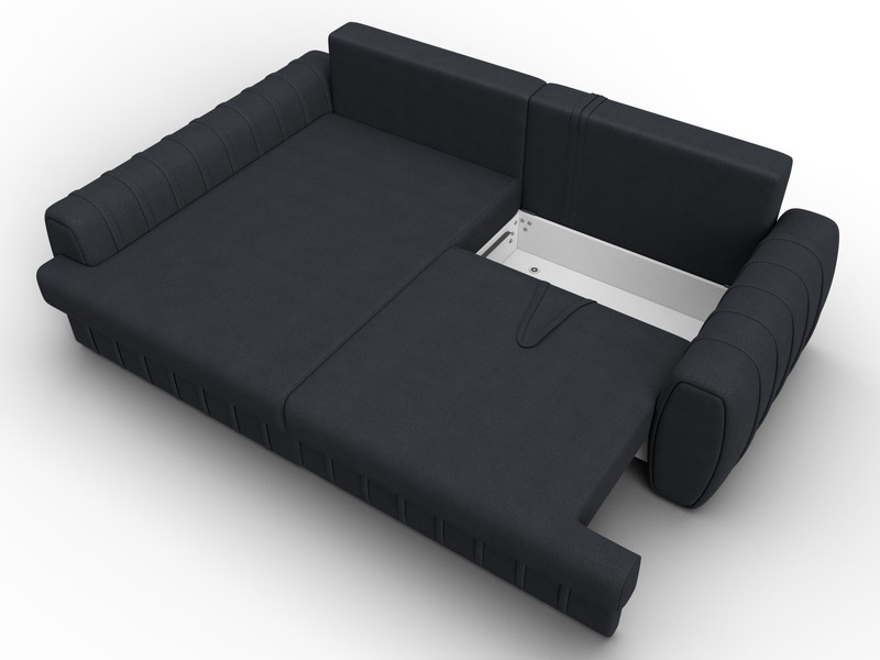 Диван угловой Лига-057 НПБ угол левый, Замша, JOLY 16 темно-серый