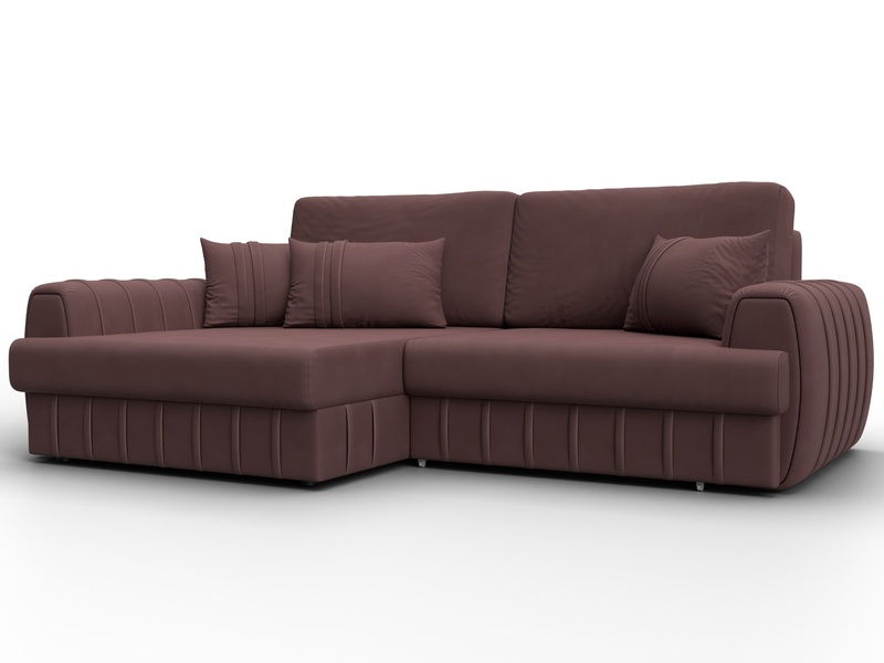 Диван угловой Лига-057 НПБ угол левый, Замша, JOLY 09 бордовый