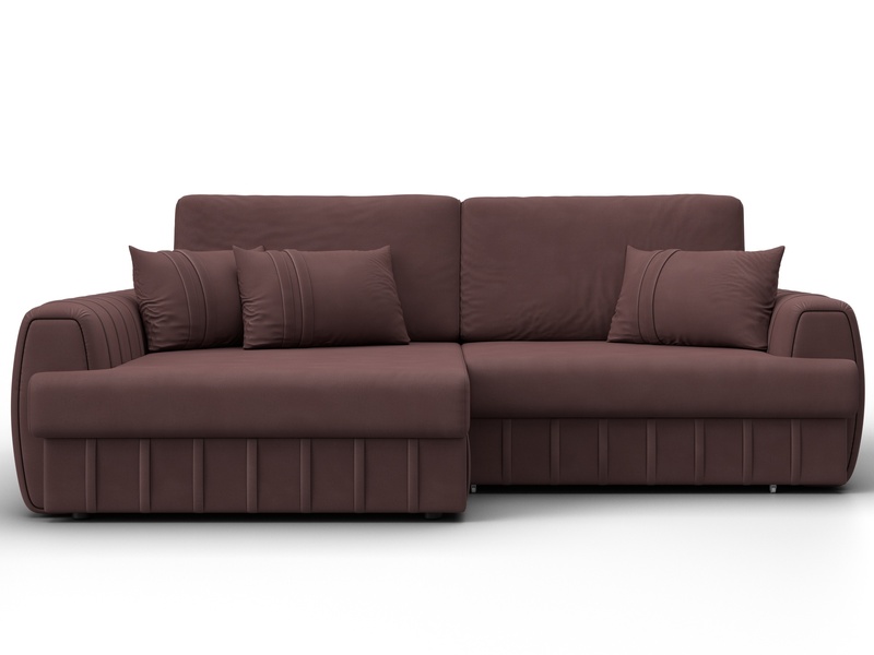 Диван угловой Лига-057 НПБ угол левый, Замша, JOLY 09 бордовый