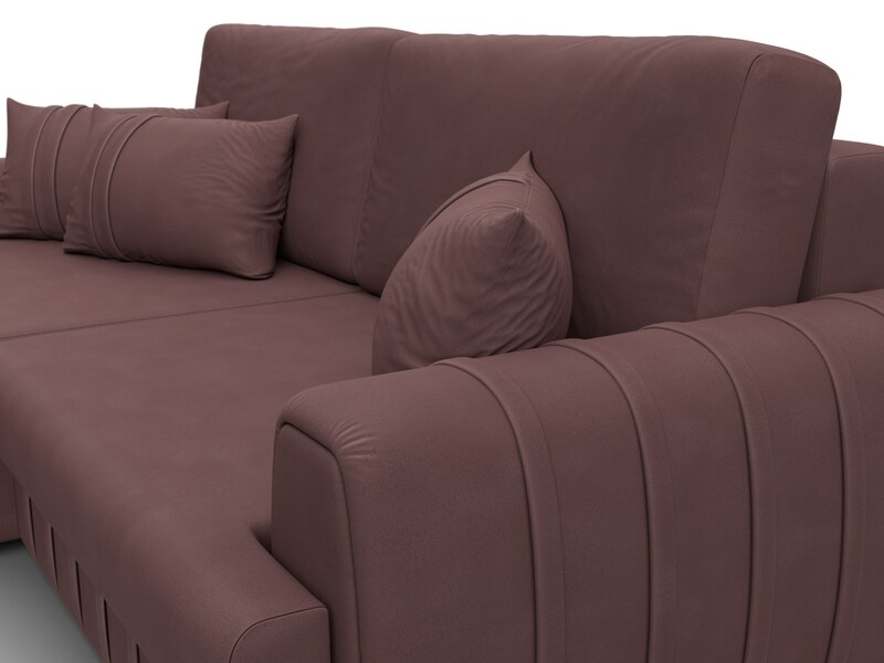 Диван угловой Лига-057 НПБ угол левый, Замша, JOLY 09 бордовый