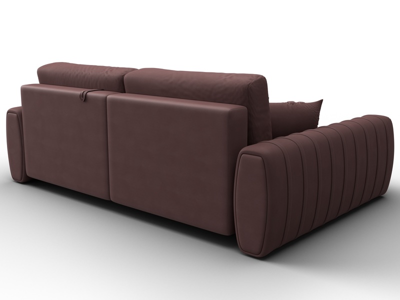 Диван угловой Лига-057 НПБ угол левый, Замша, JOLY 09 бордовый