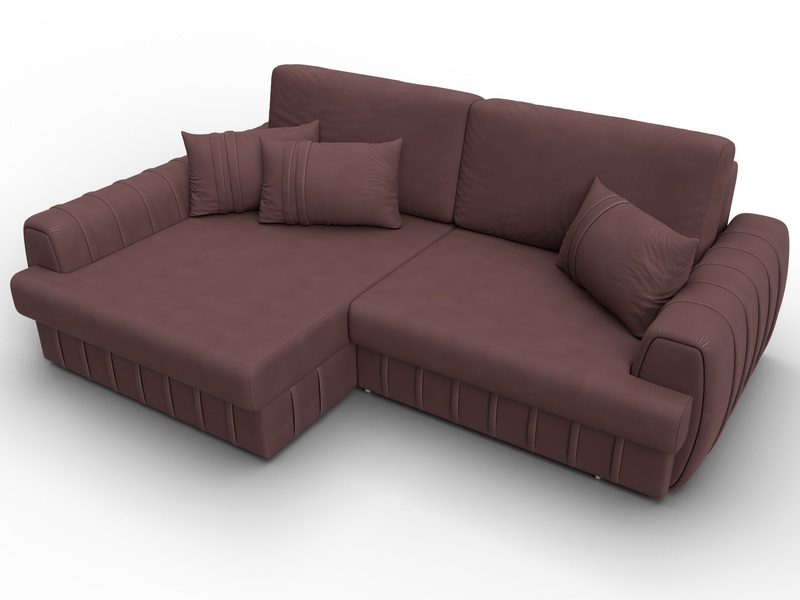 Диван угловой Лига-057 НПБ угол левый, Замша, JOLY 09 бордовый