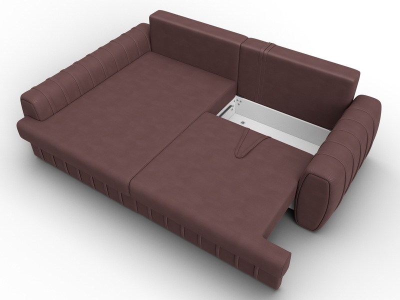 Диван угловой Лига-057 НПБ угол левый, Замша, JOLY 09 бордовый