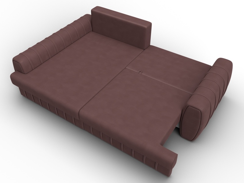 Диван угловой Лига-057 НПБ угол левый, Замша, JOLY 09 бордовый