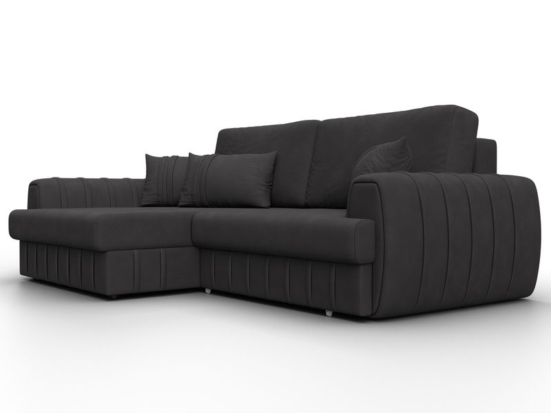 Диван угловой Лига-057 НПБ угол левый, Замша, JOLY 08 коричневый