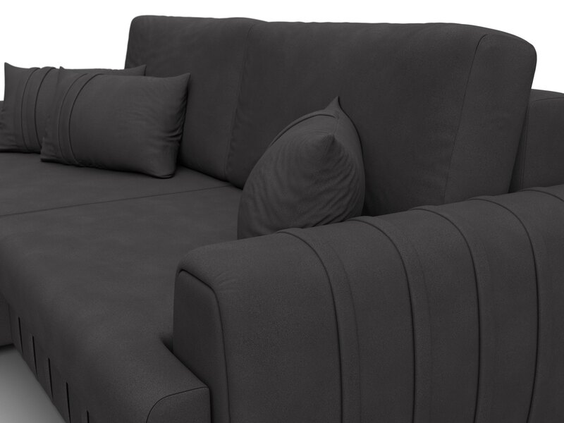 Диван угловой Лига-057 НПБ угол левый, Замша, JOLY 08 коричневый