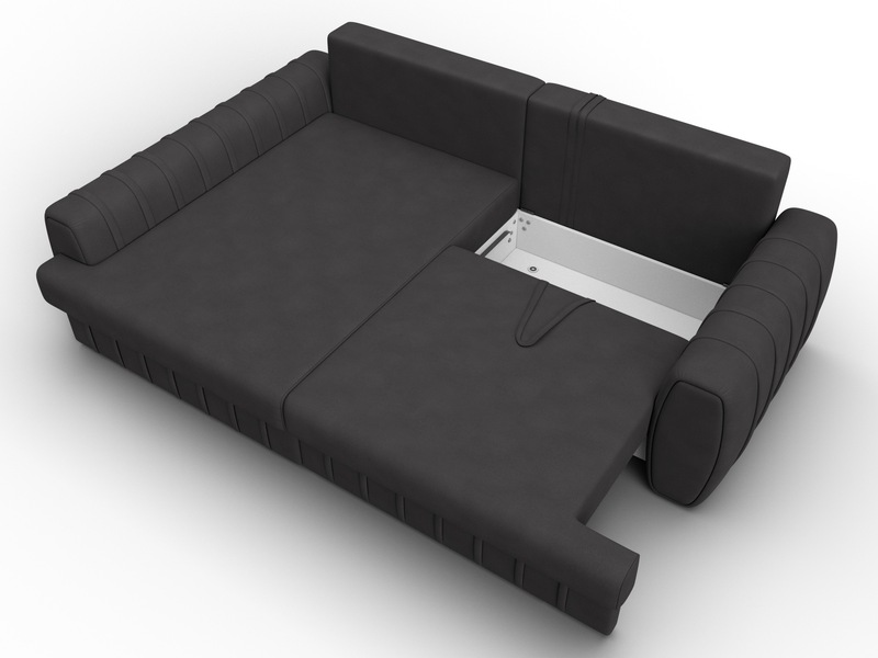 Диван угловой Лига-057 НПБ угол левый, Замша, JOLY 08 коричневый