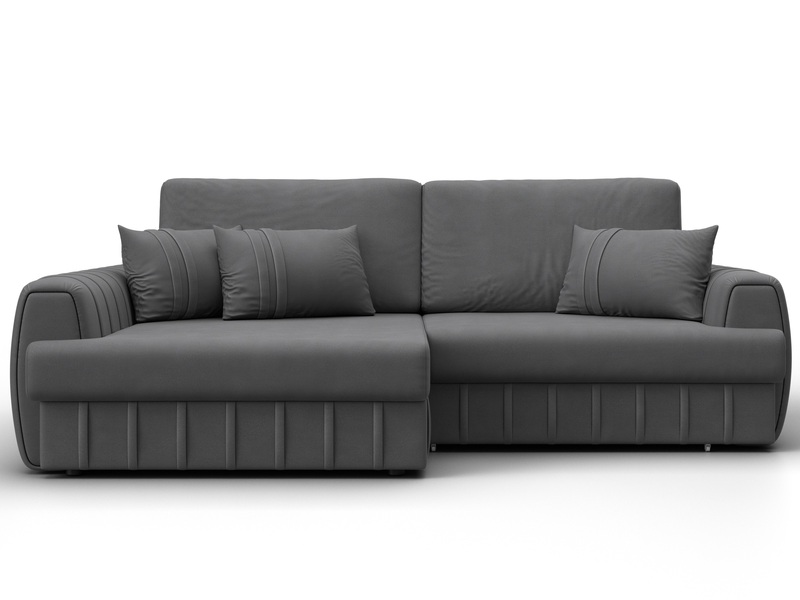 Диван угловой Лига-057 НПБ угол левый, Замша, JOLY 13 серый