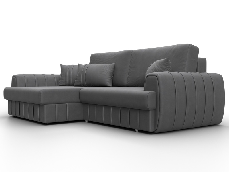 Диван угловой Лига-057 НПБ угол левый, Замша, JOLY 13 серый