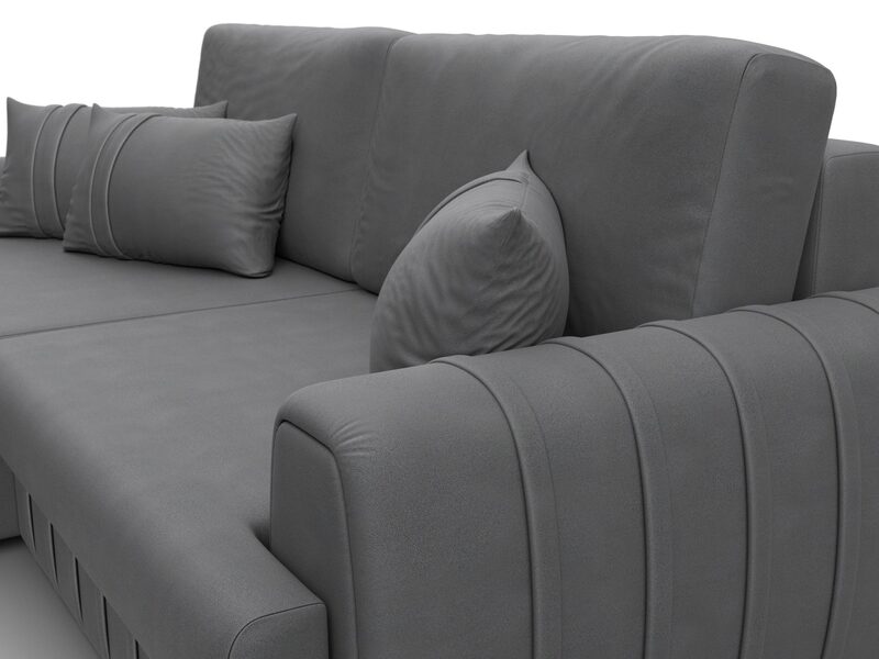 Диван угловой Лига-057 НПБ угол левый, Замша, JOLY 13 серый