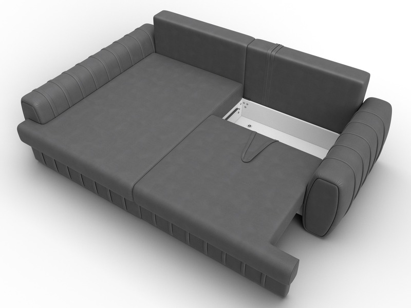 Диван угловой Лига-057 НПБ угол левый, Замша, JOLY 13 серый