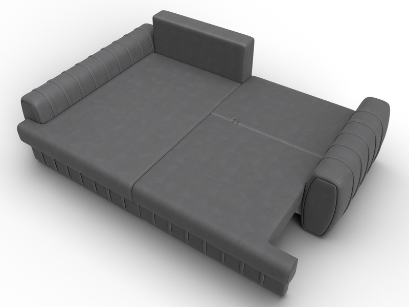 Диван угловой Лига-057 НПБ угол левый, Замша, JOLY 13 серый