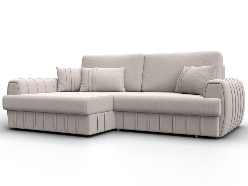 Диван угловой Лига-057 НПБ угол левый, Замша, JOLY 05 бежевый