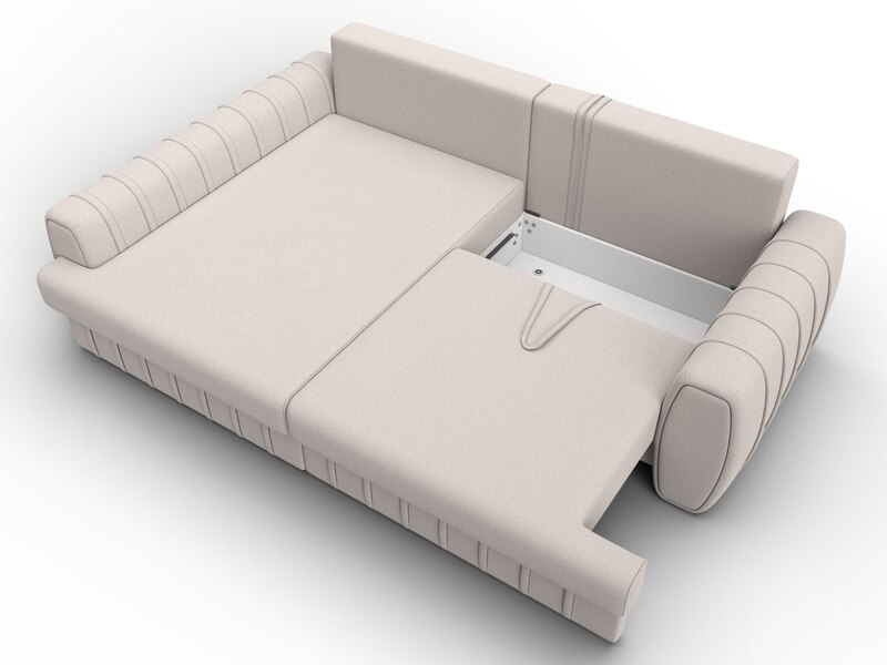 Диван угловой Лига-057 НПБ угол левый, Замша, JOLY 05 бежевый