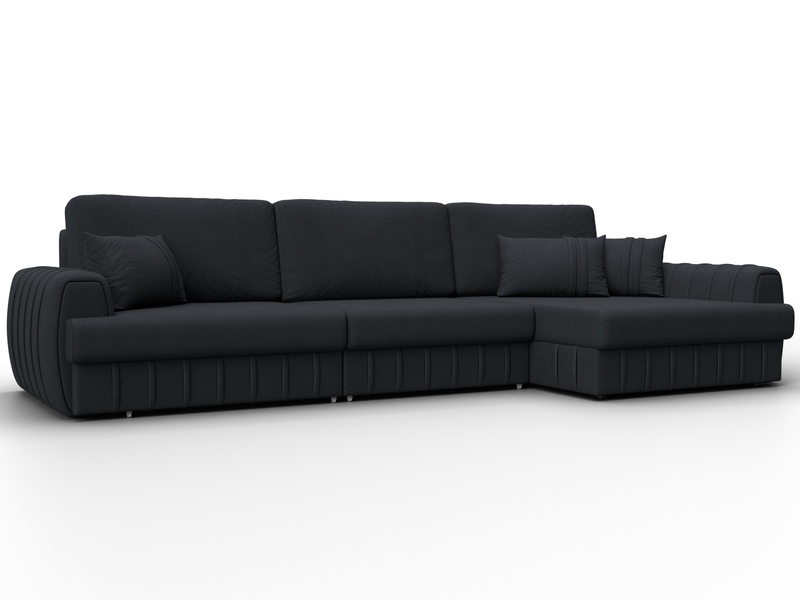 Диван угловой Лига-057 НПБ Лонг угол правый, Замша, JOLY 16 темно-серый