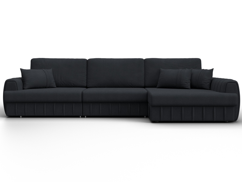 Диван угловой Лига-057 НПБ Лонг угол правый, Замша, JOLY 16 темно-серый