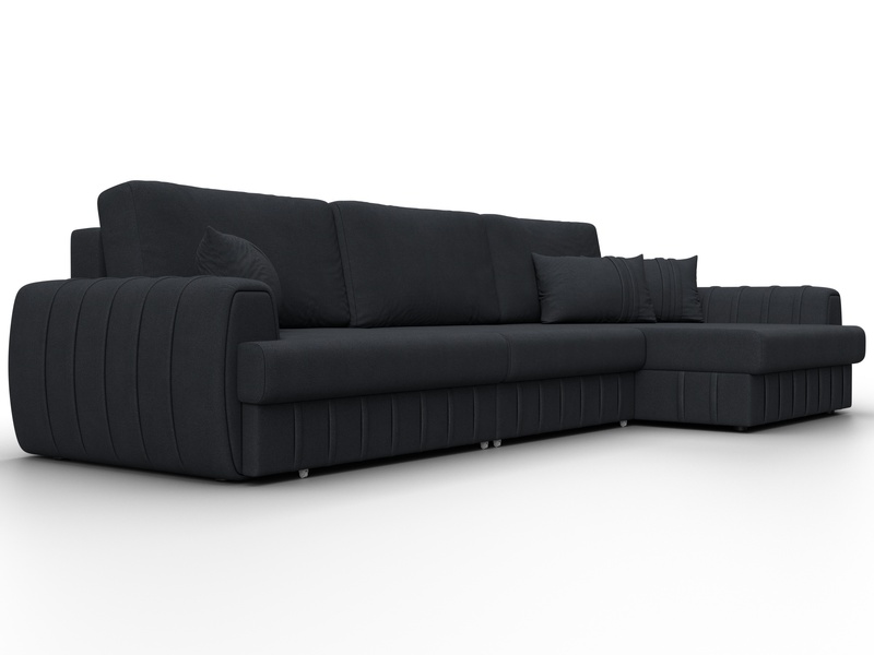 Диван угловой Лига-057 НПБ Лонг угол правый, Замша, JOLY 16 темно-серый