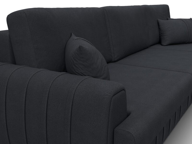 Диван угловой Лига-057 НПБ Лонг угол правый, Замша, JOLY 16 темно-серый