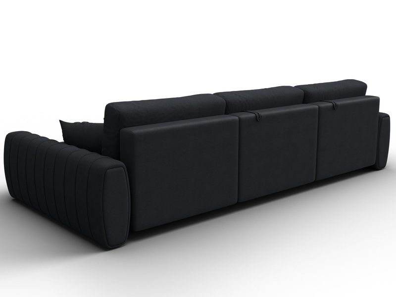 Диван угловой Лига-057 НПБ Лонг угол правый, Замша, JOLY 16 темно-серый