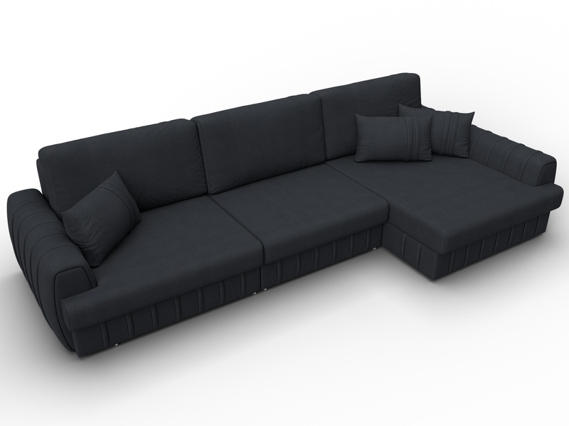 Диван угловой Лига-057 НПБ Лонг угол правый, Замша, JOLY 16 темно-серый