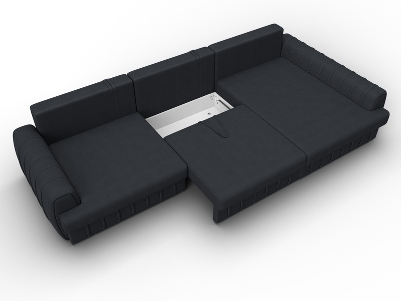 Диван угловой Лига-057 НПБ Лонг угол правый, Замша, JOLY 16 темно-серый