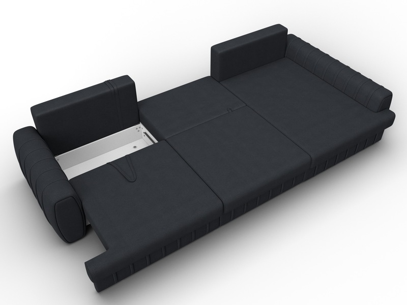 Диван угловой Лига-057 НПБ Лонг угол правый, Замша, JOLY 16 темно-серый