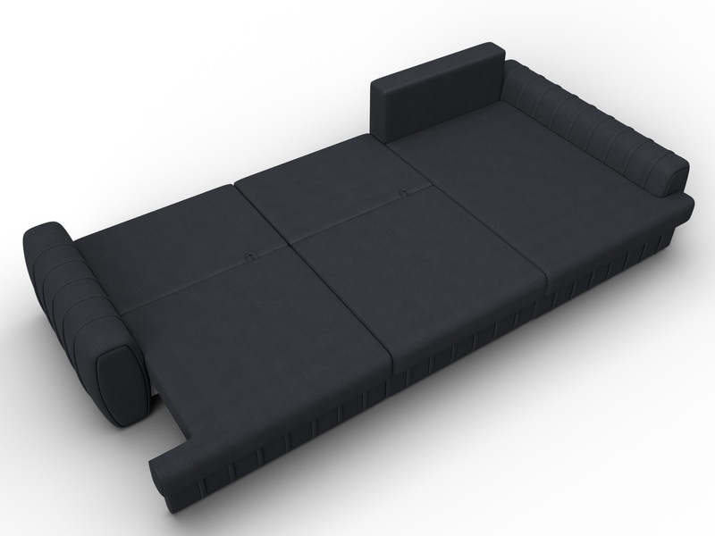 Диван угловой Лига-057 НПБ Лонг угол правый, Замша, JOLY 16 темно-серый