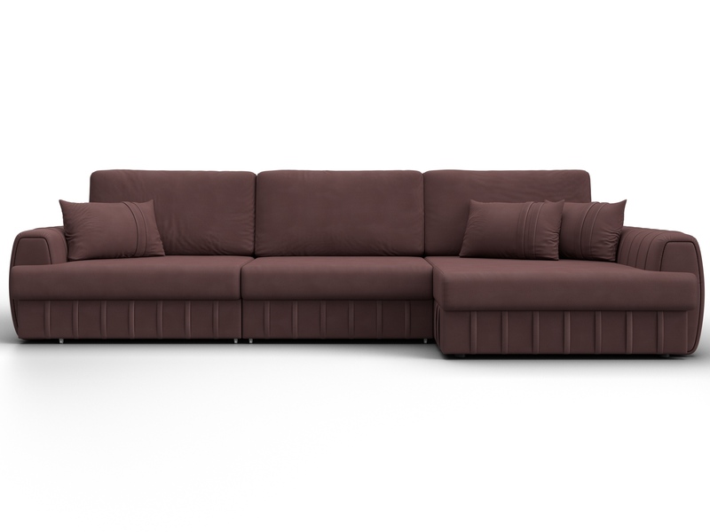 Диван угловой Лига-057 НПБ Лонг угол правый, Замша, JOLY 09 бордовый