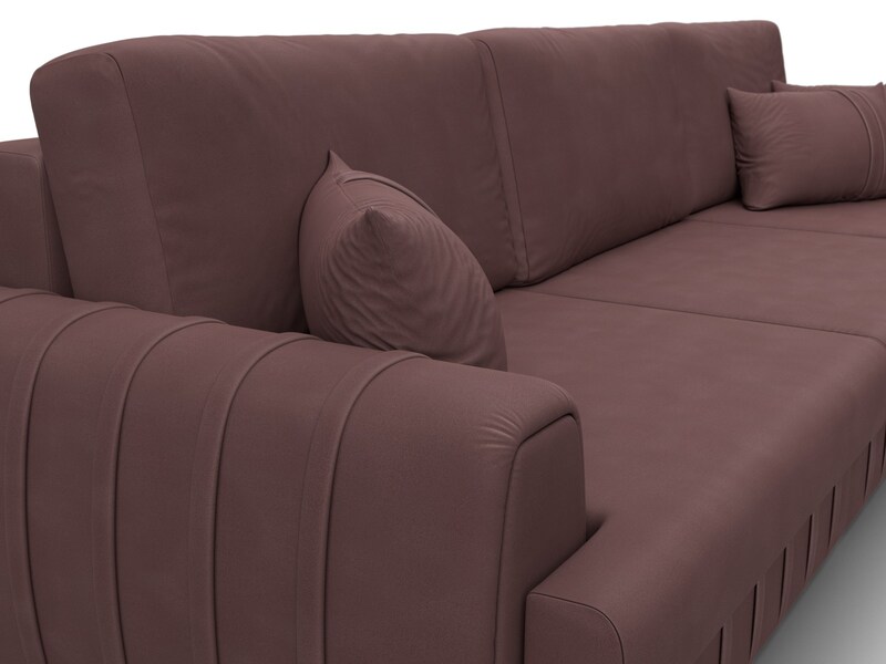 Диван угловой Лига-057 НПБ Лонг угол правый, Замша, JOLY 09 бордовый