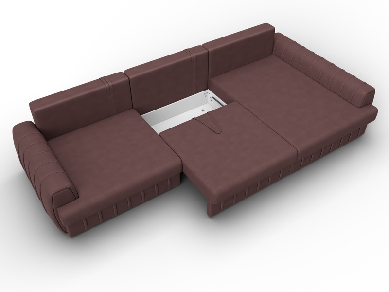 Диван угловой Лига-057 НПБ Лонг угол правый, Замша, JOLY 09 бордовый