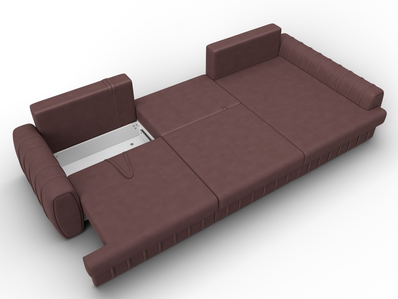 Диван угловой Лига-057 НПБ Лонг угол правый, Замша, JOLY 09 бордовый