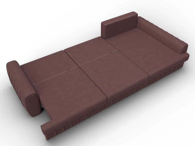 Диван угловой Лига-057 НПБ Лонг угол правый, Замша, JOLY 09 бордовый