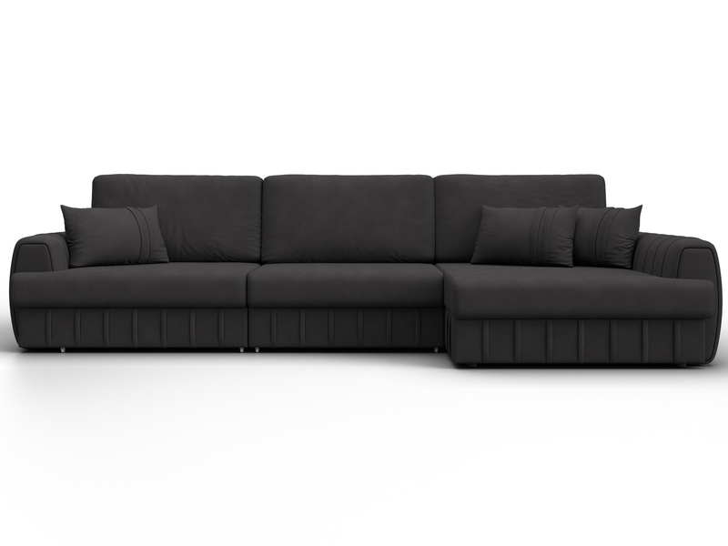 Диван угловой Лига-057 НПБ Лонг угол правый, Замша, JOLY 08 коричневый