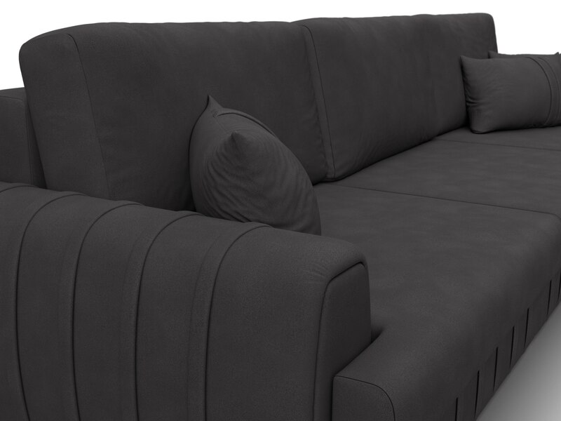 Диван угловой Лига-057 НПБ Лонг угол правый, Замша, JOLY 08 коричневый