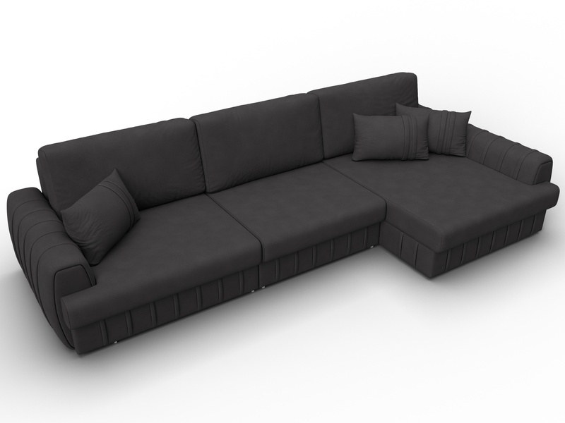 Диван угловой Лига-057 НПБ Лонг угол правый, Замша, JOLY 08 коричневый