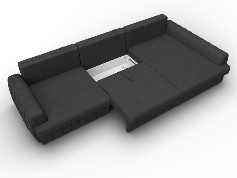 Диван угловой Лига-057 НПБ Лонг угол правый, Замша, JOLY 08 коричневый