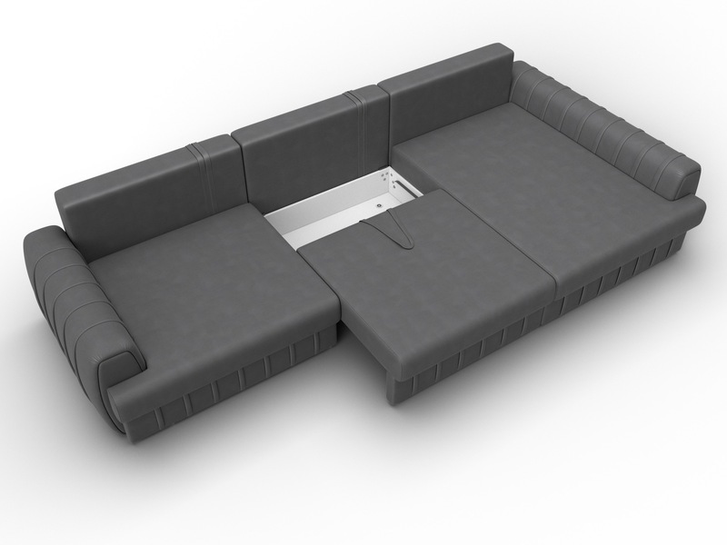 Диван угловой Лига-057 НПБ Лонг угол правый, Замша, JOLY 13 серый